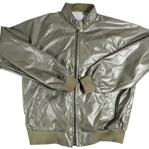 Vintage Lacoste Windbreaker Bomber Jacket Olive Green Zip Up Mens M